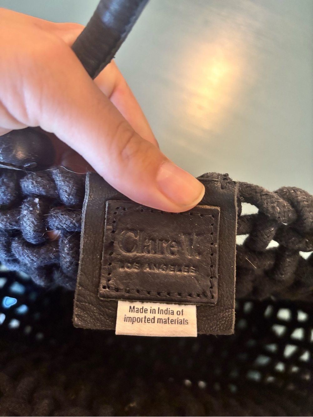 Woven Knot Tote Bag in Black - Picture 3 of 3